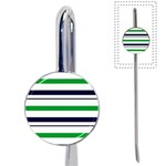 Green With Blue Stripes Book Mark Front