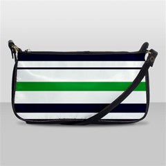 Green With Blue Stripes Shoulder Clutch Bag by tmsartbazaar