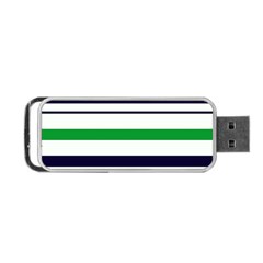 Green With Blue Stripes Portable Usb Flash (two Sides) by tmsartbazaar