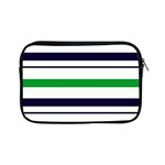 Green With Blue Stripes Apple iPad Mini Zipper Cases Front