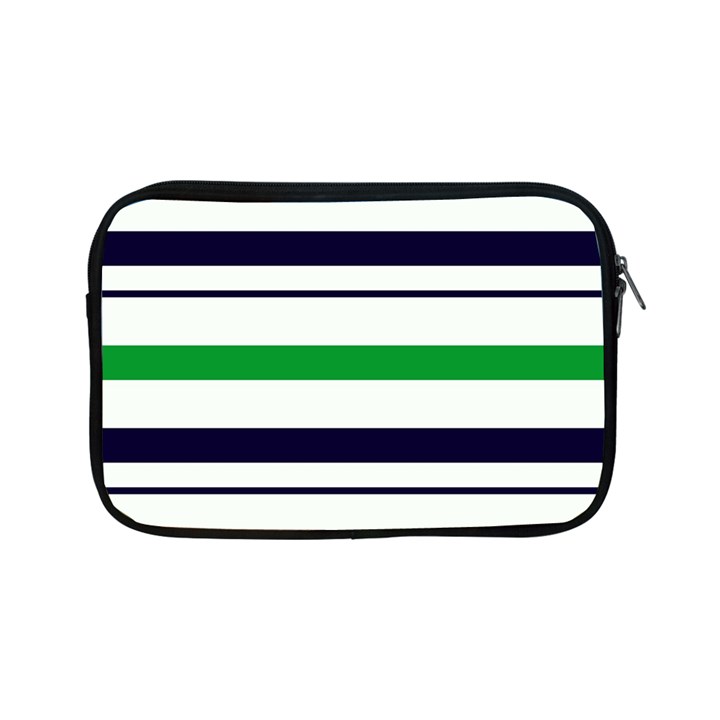 Green With Blue Stripes Apple iPad Mini Zipper Cases