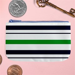 Green With Blue Stripes Large Coin Purse by tmsartbazaar