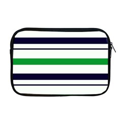 Green With Blue Stripes Apple Macbook Pro 17  Zipper Case by tmsartbazaar