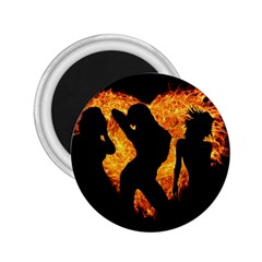 Shadow Heart Love Flame Girl Sexy Pose 2 25  Magnets by HermanTelo