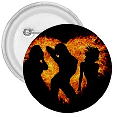 Shadow Heart Love Flame Girl Sexy Pose 3  Buttons by HermanTelo