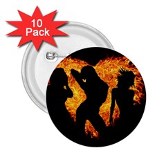 Shadow Heart Love Flame Girl Sexy Pose 2 25  Buttons (10 Pack)  by HermanTelo