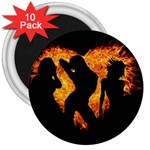 Shadow Heart Love Flame Girl Sexy Pose 3  Magnets (10 pack)  Front