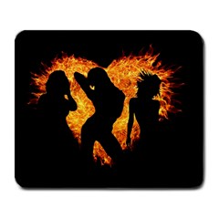 Shadow Heart Love Flame Girl Sexy Pose Large Mousepads by HermanTelo