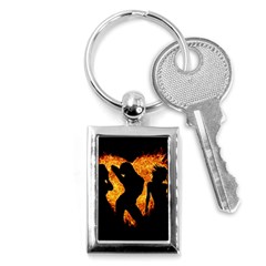 Shadow Heart Love Flame Girl Sexy Pose Key Chain (rectangle) by HermanTelo