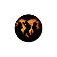 Shadow Heart Love Flame Girl Sexy Pose Golf Ball Marker