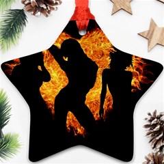 Shadow Heart Love Flame Girl Sexy Pose Star Ornament (two Sides)