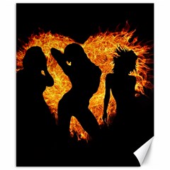 Shadow Heart Love Flame Girl Sexy Pose Canvas 8  X 10 