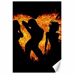 Shadow Heart Love Flame Girl Sexy Pose Canvas 12  X 18  by HermanTelo