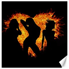 Shadow Heart Love Flame Girl Sexy Pose Canvas 16  X 16 