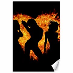 Shadow Heart Love Flame Girl Sexy Pose Canvas 24  X 36  by HermanTelo