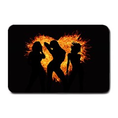 Shadow Heart Love Flame Girl Sexy Pose Plate Mats