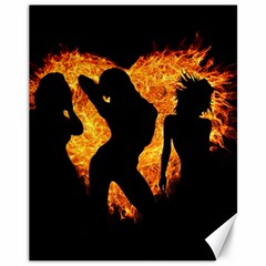 Shadow Heart Love Flame Girl Sexy Pose Canvas 11  X 14  by HermanTelo