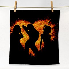 Shadow Heart Love Flame Girl Sexy Pose Face Towel