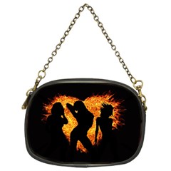 Shadow Heart Love Flame Girl Sexy Pose Chain Purse (two Sides) by HermanTelo