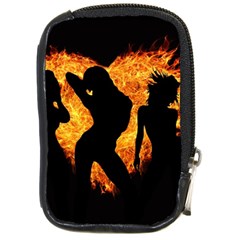 Shadow Heart Love Flame Girl Sexy Pose Compact Camera Leather Case by HermanTelo