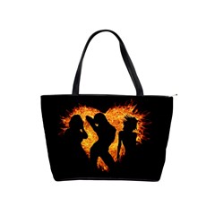 Shadow Heart Love Flame Girl Sexy Pose Classic Shoulder Handbag