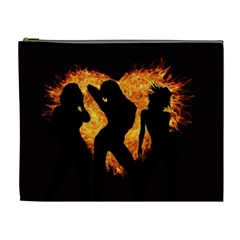 Shadow Heart Love Flame Girl Sexy Pose Cosmetic Bag (xl) by HermanTelo