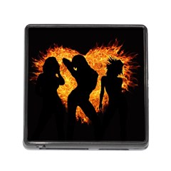 Shadow Heart Love Flame Girl Sexy Pose Memory Card Reader (square 5 Slot)