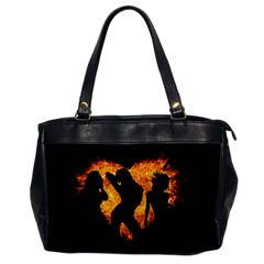 Shadow Heart Love Flame Girl Sexy Pose Oversize Office Handbag by HermanTelo