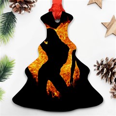 Shadow Heart Love Flame Girl Sexy Pose Ornament (christmas Tree) 