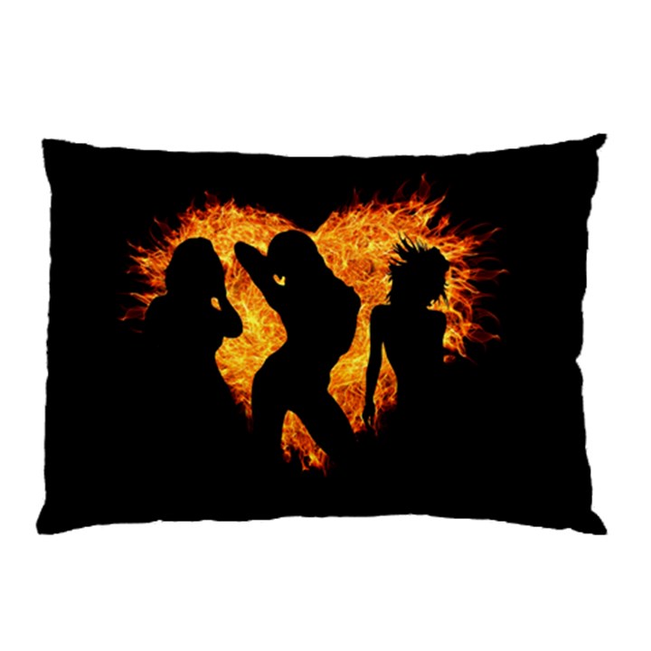 Shadow Heart Love Flame Girl Sexy Pose Pillow Case (Two Sides)