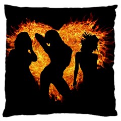 Shadow Heart Love Flame Girl Sexy Pose Large Cushion Case (one Side) by HermanTelo