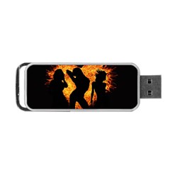 Shadow Heart Love Flame Girl Sexy Pose Portable Usb Flash (one Side)