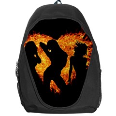 Shadow Heart Love Flame Girl Sexy Pose Backpack Bag