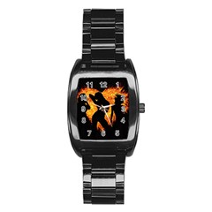 Shadow Heart Love Flame Girl Sexy Pose Stainless Steel Barrel Watch by HermanTelo