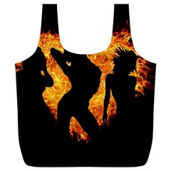 Shadow Heart Love Flame Girl Sexy Pose Full Print Recycle Bag (xl)