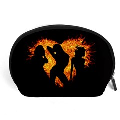 Shadow Heart Love Flame Girl Sexy Pose Accessory Pouch (large) by HermanTelo