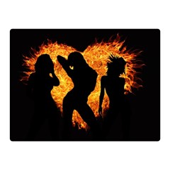 Shadow Heart Love Flame Girl Sexy Pose Double Sided Flano Blanket (mini) 