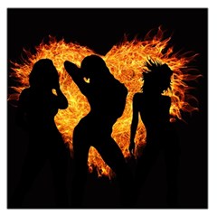 Shadow Heart Love Flame Girl Sexy Pose Large Satin Scarf (square)