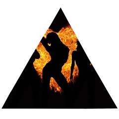 Shadow Heart Love Flame Girl Sexy Pose Wooden Puzzle Triangle