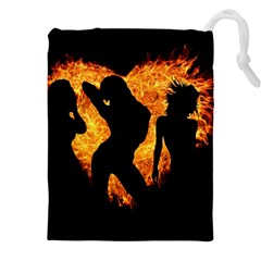 Shadow Heart Love Flame Girl Sexy Pose Drawstring Pouch (5xl) by HermanTelo