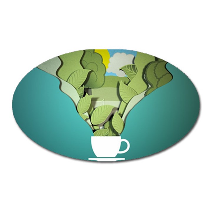 Illustrations Drink Oval Magnet