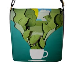 Illustrations Drink Flap Closure Messenger Bag (l)