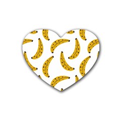 Banana Fruit Yellow Summer Rubber Coaster (heart) 