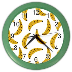 Banana Fruit Yellow Summer Color Wall Clock by Mariart