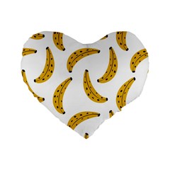 Banana Fruit Yellow Summer Standard 16  Premium Heart Shape Cushions by Mariart