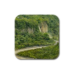 Amazonia Landscape, Banos, Ecuador Rubber Square Coaster (4 Pack)  by dflcprintsclothing