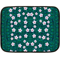 Porcelain Flowers  On Leaves Fleece Blanket (mini) by pepitasart