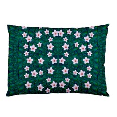 Porcelain Flowers  On Leaves Pillow Case (two Sides) by pepitasart