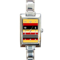 Contrast Yellow With Red Rectangle Italian Charm Watch by tmsartbazaar