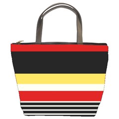 Contrast Yellow With Red Bucket Bag by tmsartbazaar